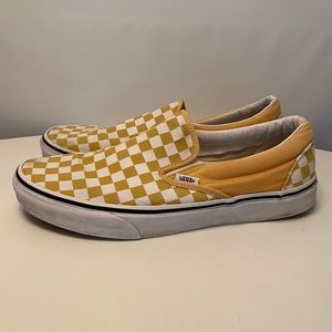 Men’s Yellow Checkered Vans Size 11